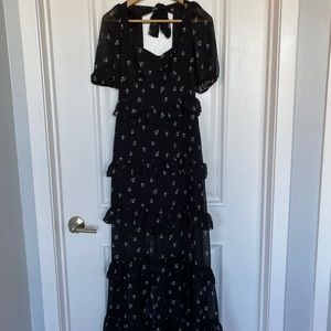 Wayf Bustier Tiered Ruffle Maxi Dress